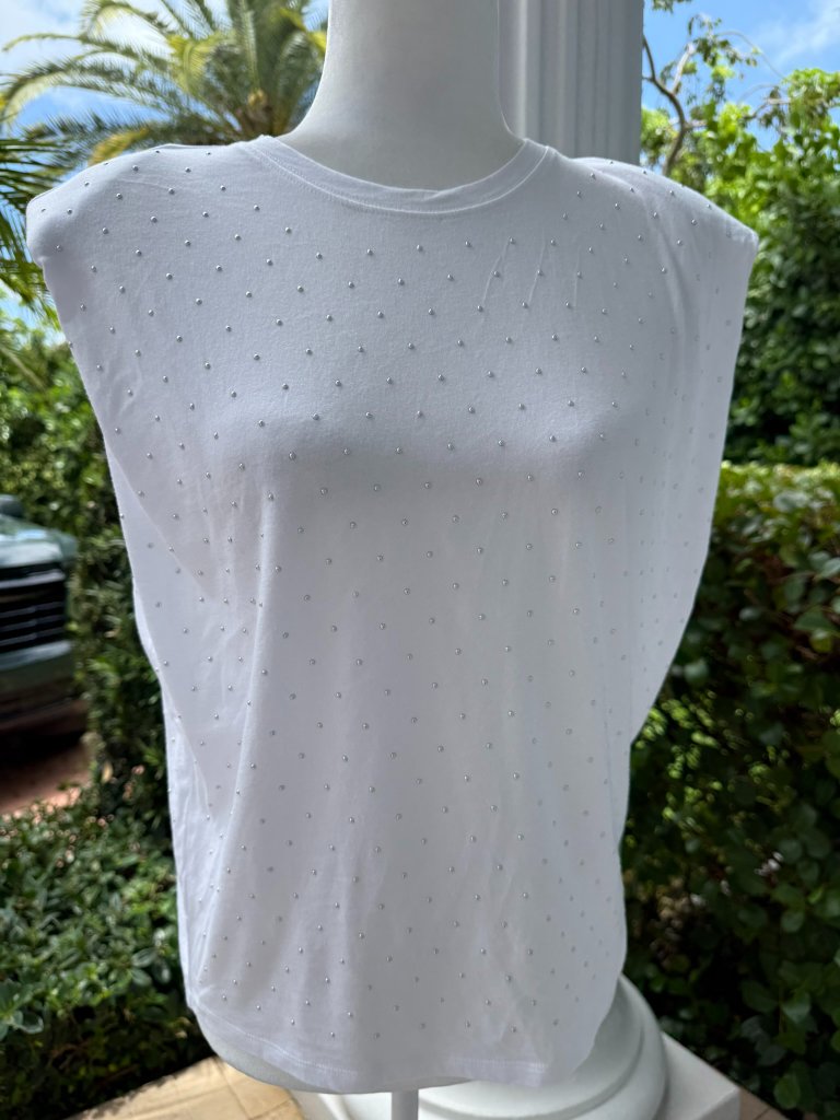 Generation Love Studded Muscle Tee White Size Medium